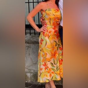 House of Harlow 1960 Satin Floral Dress